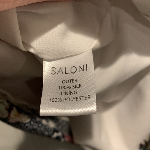 SALONI RINA FLORAL PRINT SILK JACQUARD MINI DRESS FLORAL CERAMIC 4 - Picture 6 of 9